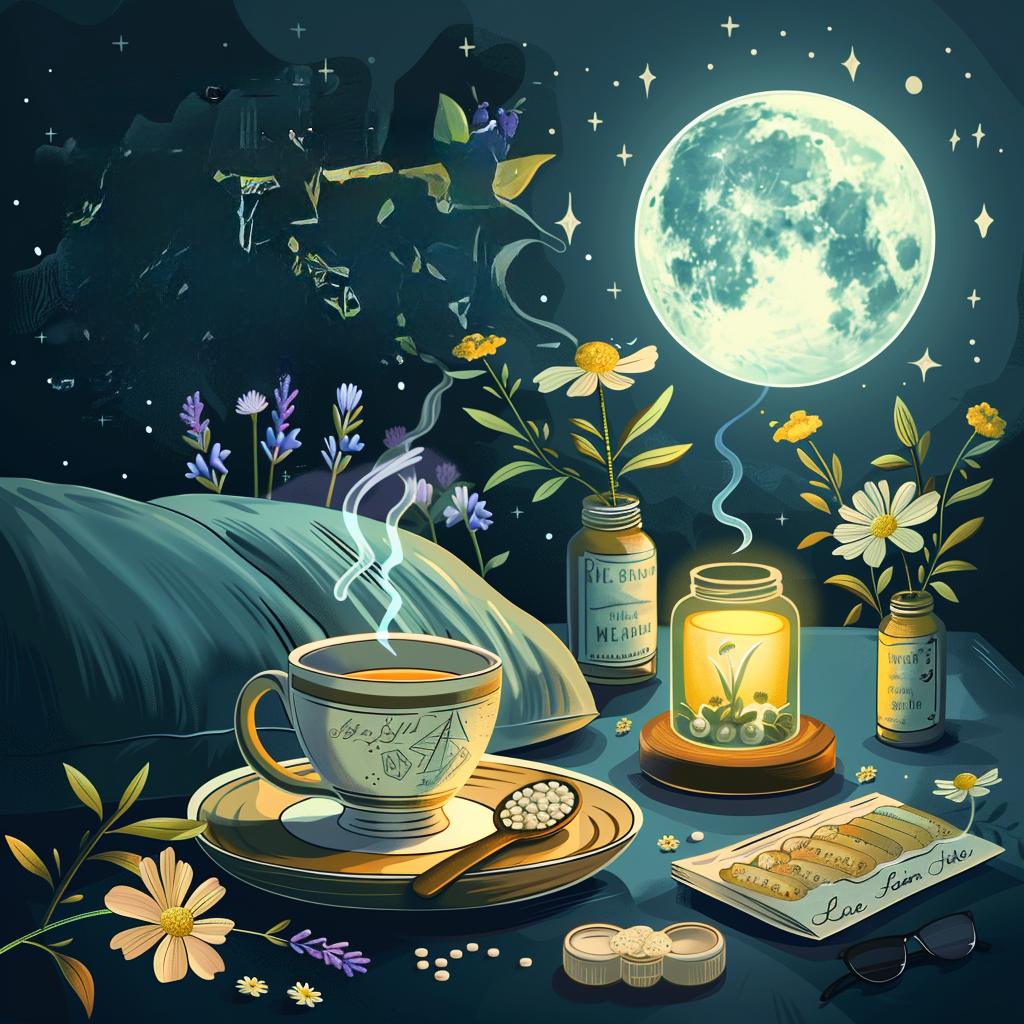 Natural Sleep Aid Trio: Chamomile, Melatonin, and Lavender