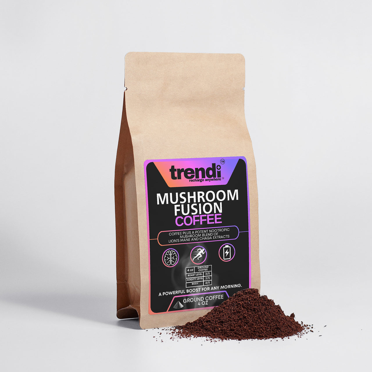 MUSHROOM COFFEE FUSION - Lion’s Mane & Chaga 4oz